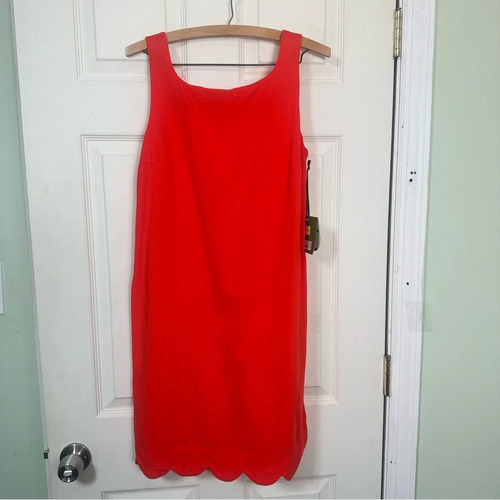 Kate Spade x Target Red Dress Sleeveless Scalloped Hem Mini Dress Size M‎ NWT